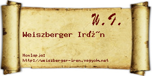Weiszberger Irén névjegykártya